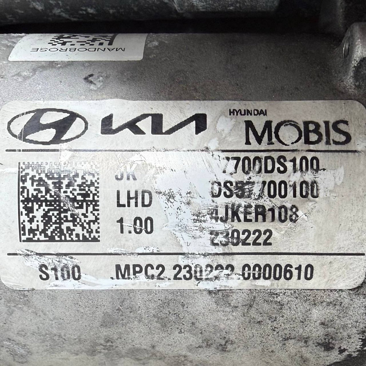 2022 2023 2024 2025 GENESIS GV70 POWER STEERING GEAR RACK PINION OEM USED