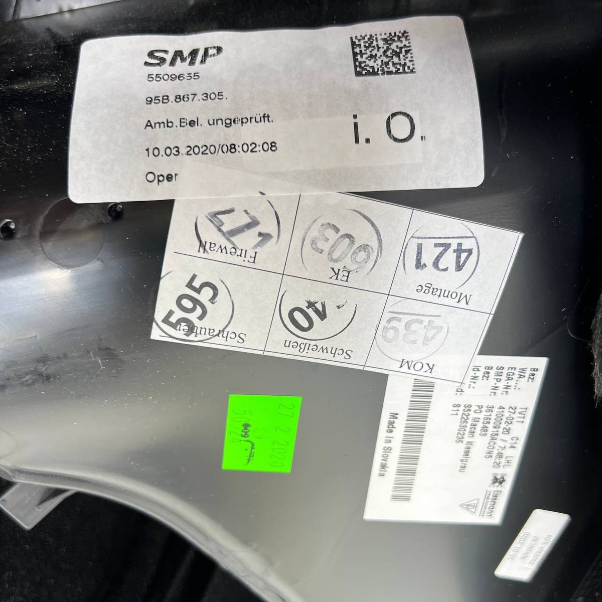 2019 2020 2021 PORSCHE MACAN REAR LEFT DOOR SHELL OEM USED 95B867305