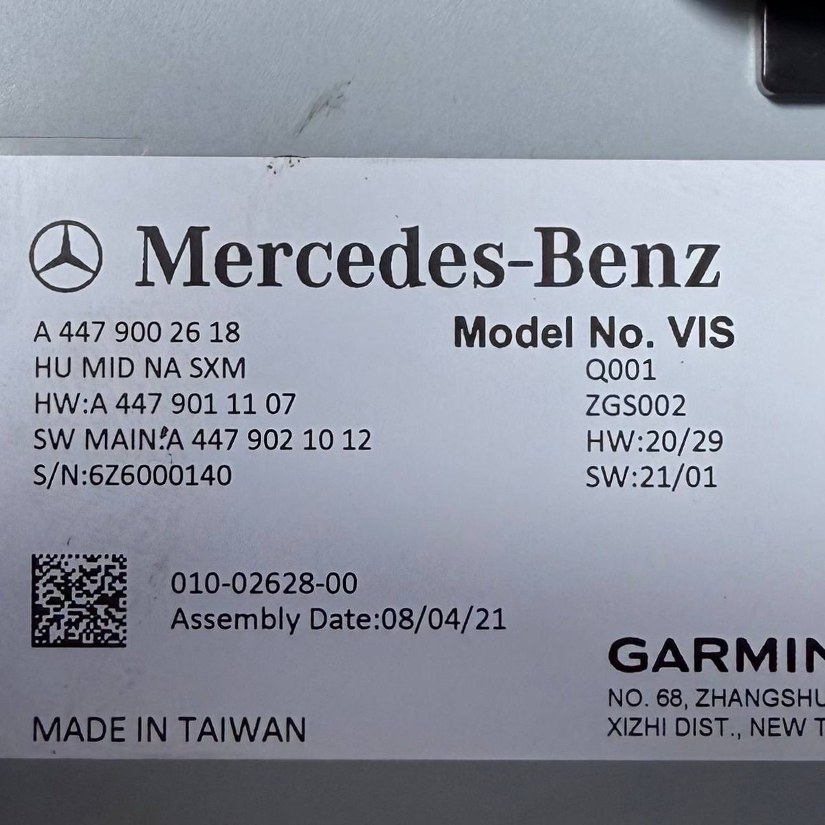 2014 2015 2016 2017-2020 MERCEDES-BENZ VITO FRONT DASH SCREEN DISPLAY OEM USED