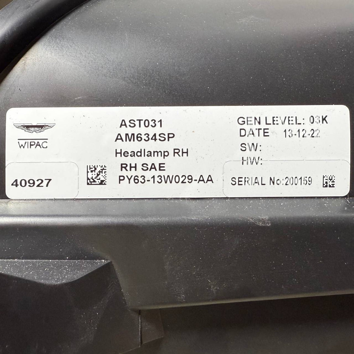 2023 2024 2025 ASTON MARTIN VANTAGE V12 RIGHT PASSENGER SIDE HEADLIGHT HEADLAMP