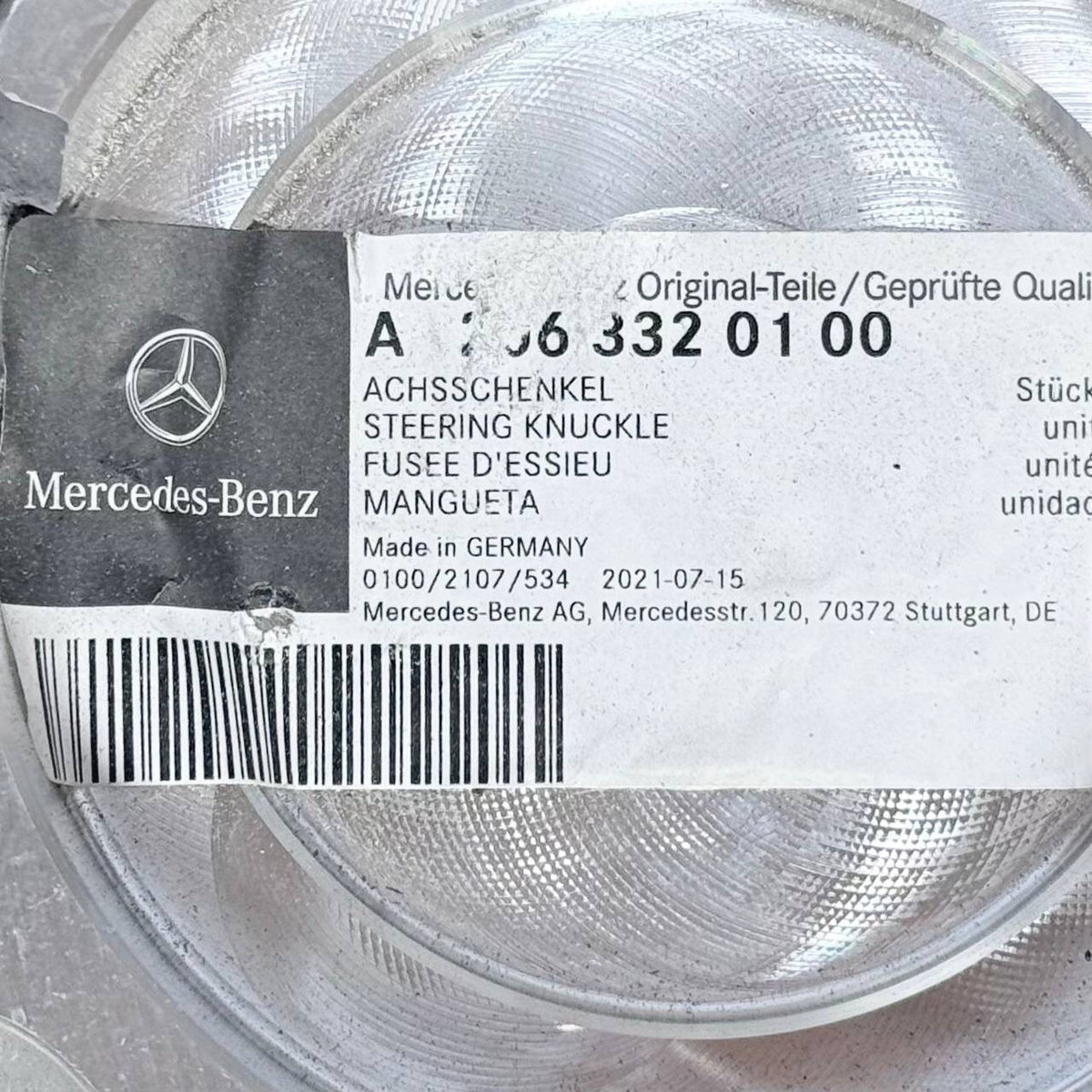 2022 2023 2024 2025 MERCEDES BENZ W206 C300 FRONT KNUCKLE SPINDLE LEFT DRIVER