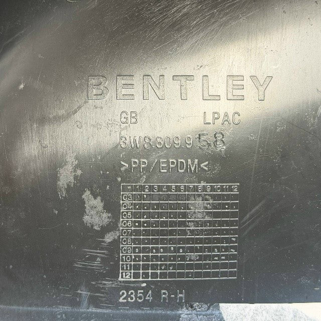 2003-2010 BENTLEY CONTINENTAL GT FRONT RIGHT PASSENGER WHEEL FENDER SPLASH GUARD