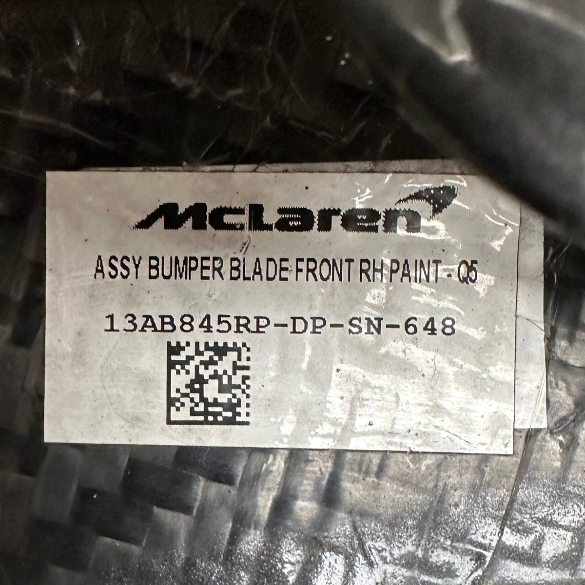 2019 2020 2021 2022 2023 MCLAREN 600LT FRONT BUMPER RIGHT LOWER SECTION TRIM