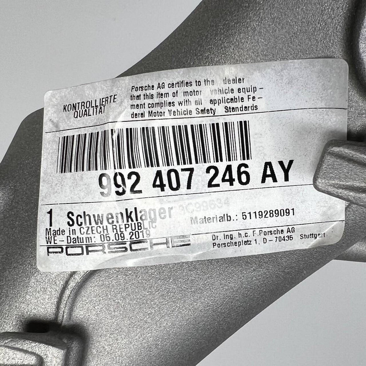 2020 2021-2024 PORSCHE 911 CARRERA 992 FRONT RIGHT LOWER KNUCKLE SPINDLE ARM
