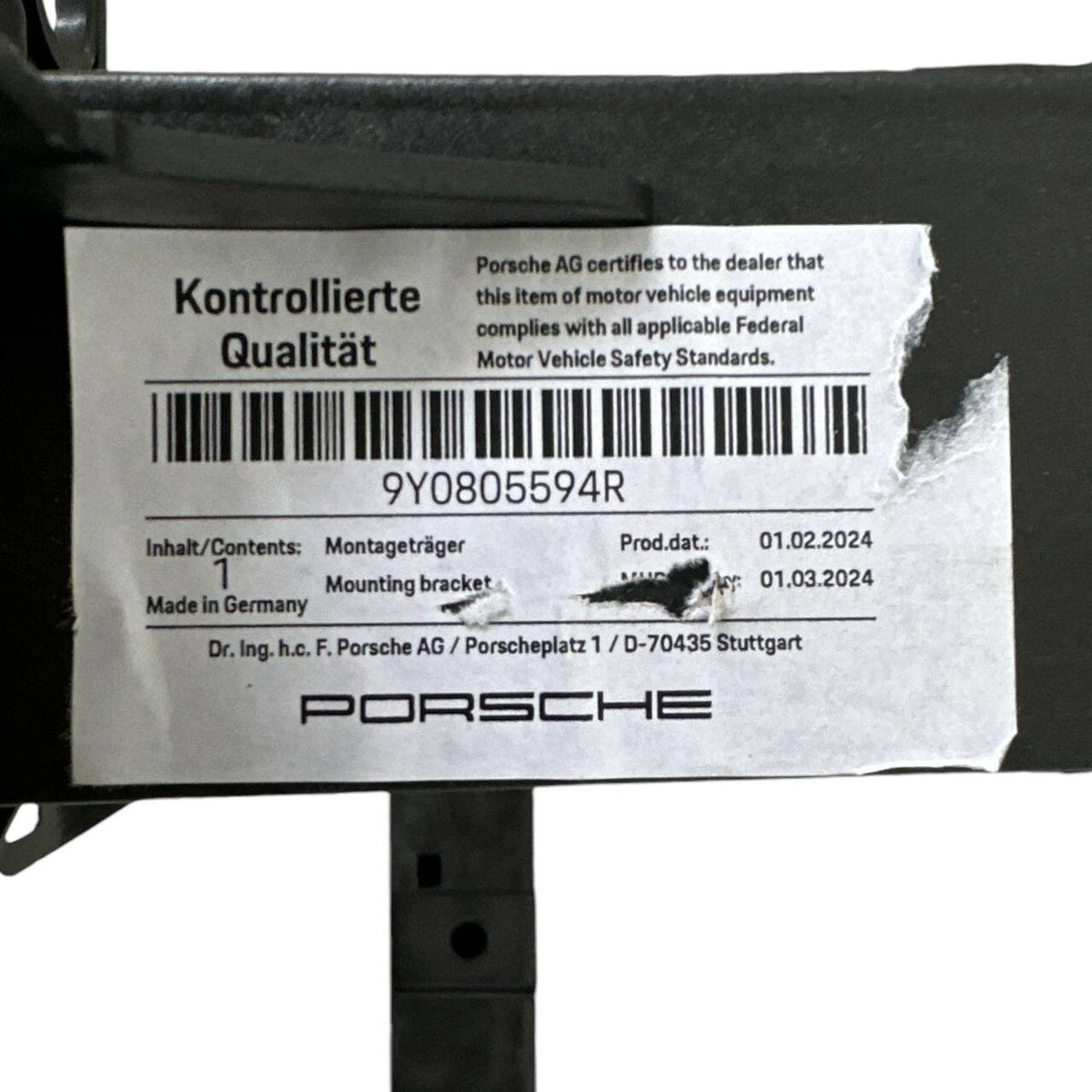 2019 2020 2021 2022 2023 PORSCHE CAYENNE RADIATOR CORE SUPPORT FRONT FRAME PANEL