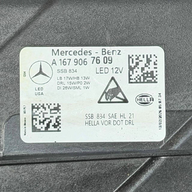 2024 2025 2026 2027 MERCEDES BENZ GLE V167 RIGHT PASSENGER HEADLIGHT HEADLAMP