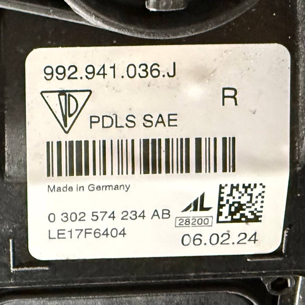 2019 2020 2021 2022-2025 PORSCHE 911 992 RIGHT PASSENGER SIDE HEADLIGHT HEADLAMP
