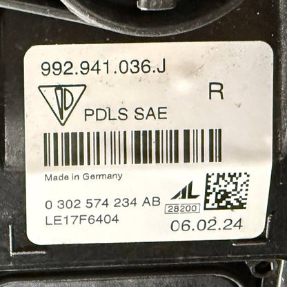2019 2020 2021 2022-2025 PORSCHE 911 992 RIGHT PASSENGER SIDE HEADLIGHT HEADLAMP
