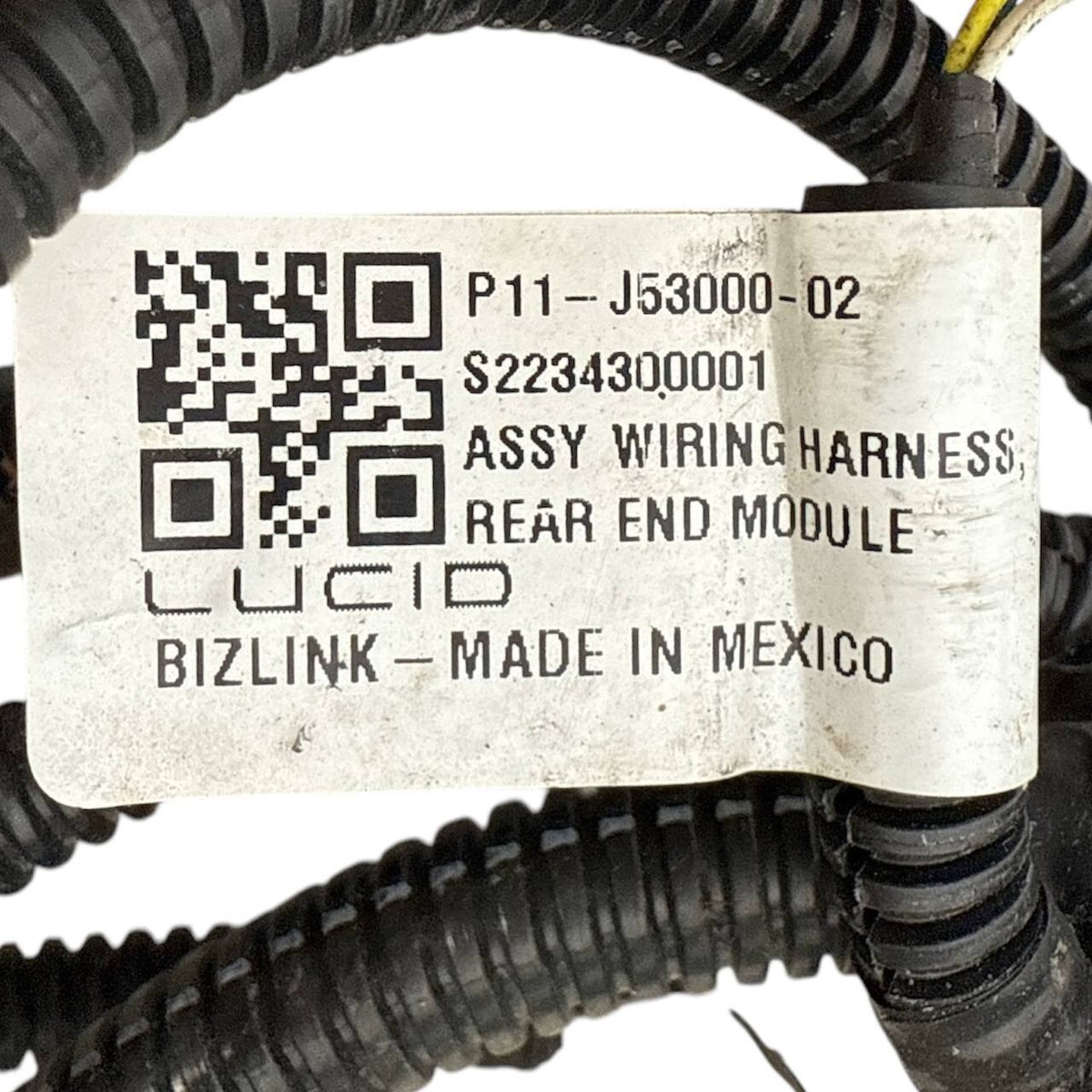 2022 2023 2024 2025 LUCID AIR REAR BUMPER WIRING WIRE HARNESS OEM USED P11J53000