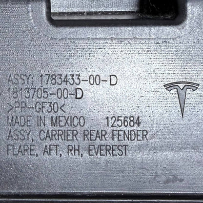 2024 2025 2026 TESLA CYBERTRUCK REAR RIGHT WHEEL ARCH FLARE FENDER MOLDING TRIM