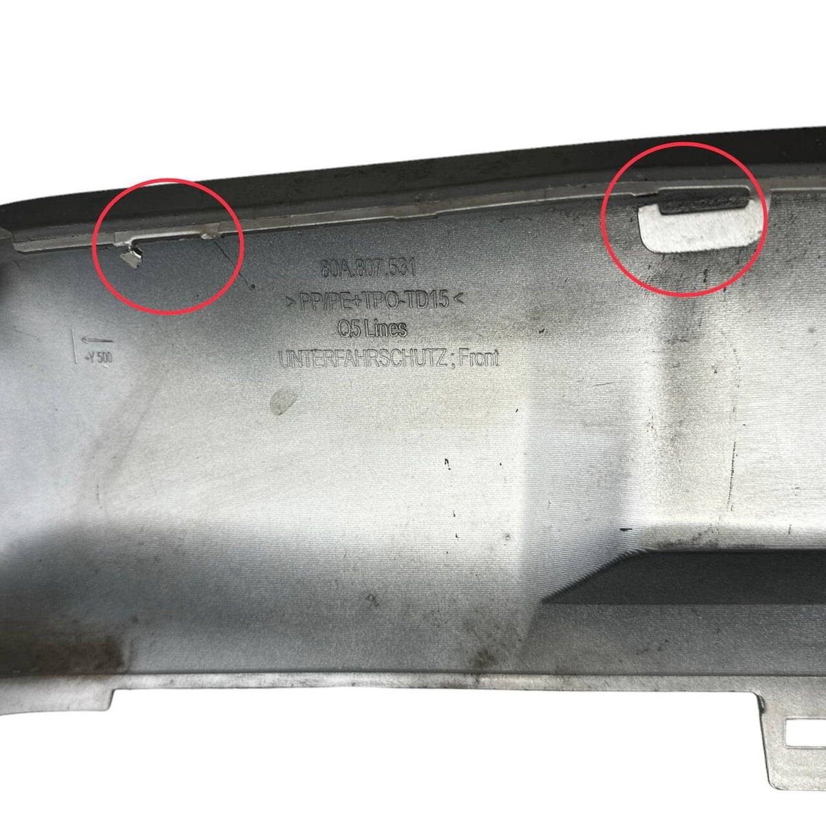 2018 2019 2020 AUDI Q5 FRONT BUMPER LOWER VALANCE PANEL COLOR SILVER OEM