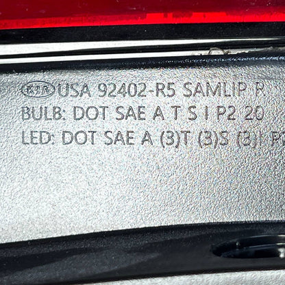 2021 2022 2023 KIA SORENTO REAR RIGHT TAILLIGHT LAMP PASSENGER OEM USED