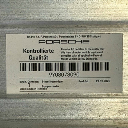 2023 2024 2025 2026 PORSCHE CAYENNE REAR REINFORCEMENT IMPACT BAR OEM NEW