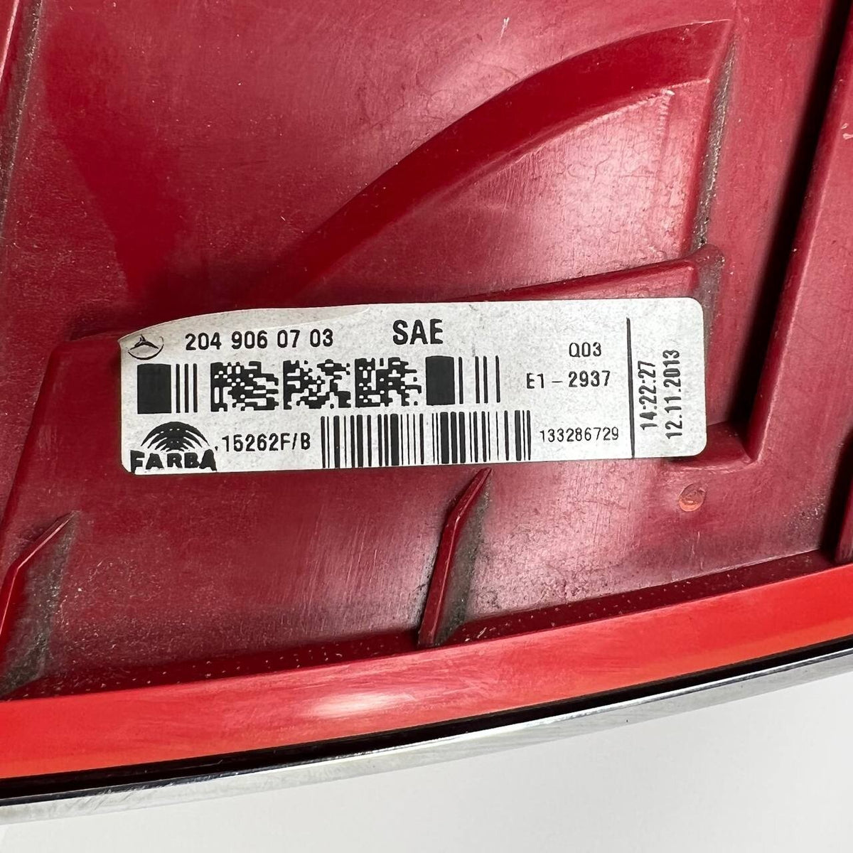 2012 2013 2014 2015 MERCEDES-BENZ C-LASS RIGHT TAIL LIGHT LAMP W/ CHROME TRIM 