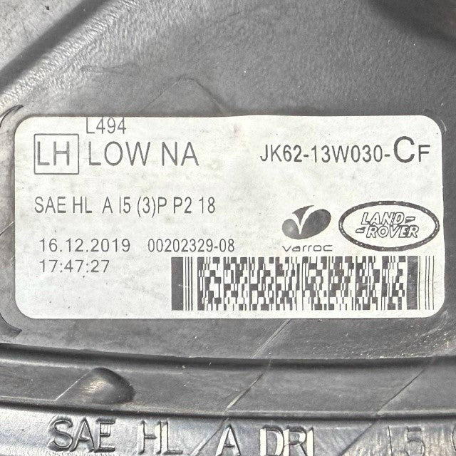 2018 2019 2020 2021 2022 RANGE ROVER SPORTFRONT LEFT DRIVER HEADLIGHT OEM USED