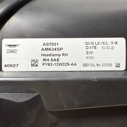 2023 2024 2025 ASTON MARTIN VANTAGE V12 RIGHT PASSENGER SIDE HEADLIGHT HEADLAMP