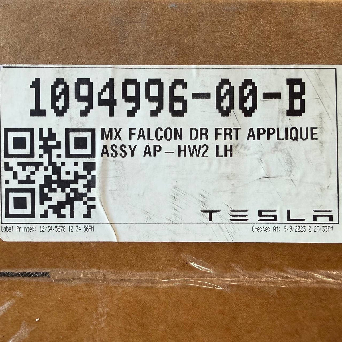 2016 2017 2018-2024 TESLA X REAR LEFT DRIVER DOOR EXTERIOR APPLIQUE PILLAR TRIM