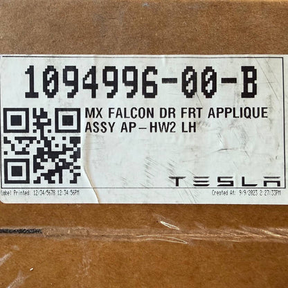 2016 2017 2018-2024 TESLA X REAR LEFT DRIVER DOOR EXTERIOR APPLIQUE PILLAR TRIM