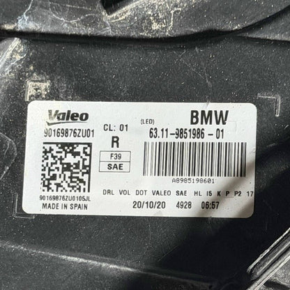 2018 2019 2020 2021 2022 BMW X2 F39 RIGHT PASSENGER HEADLIGHT HEADLAMP OEM USED