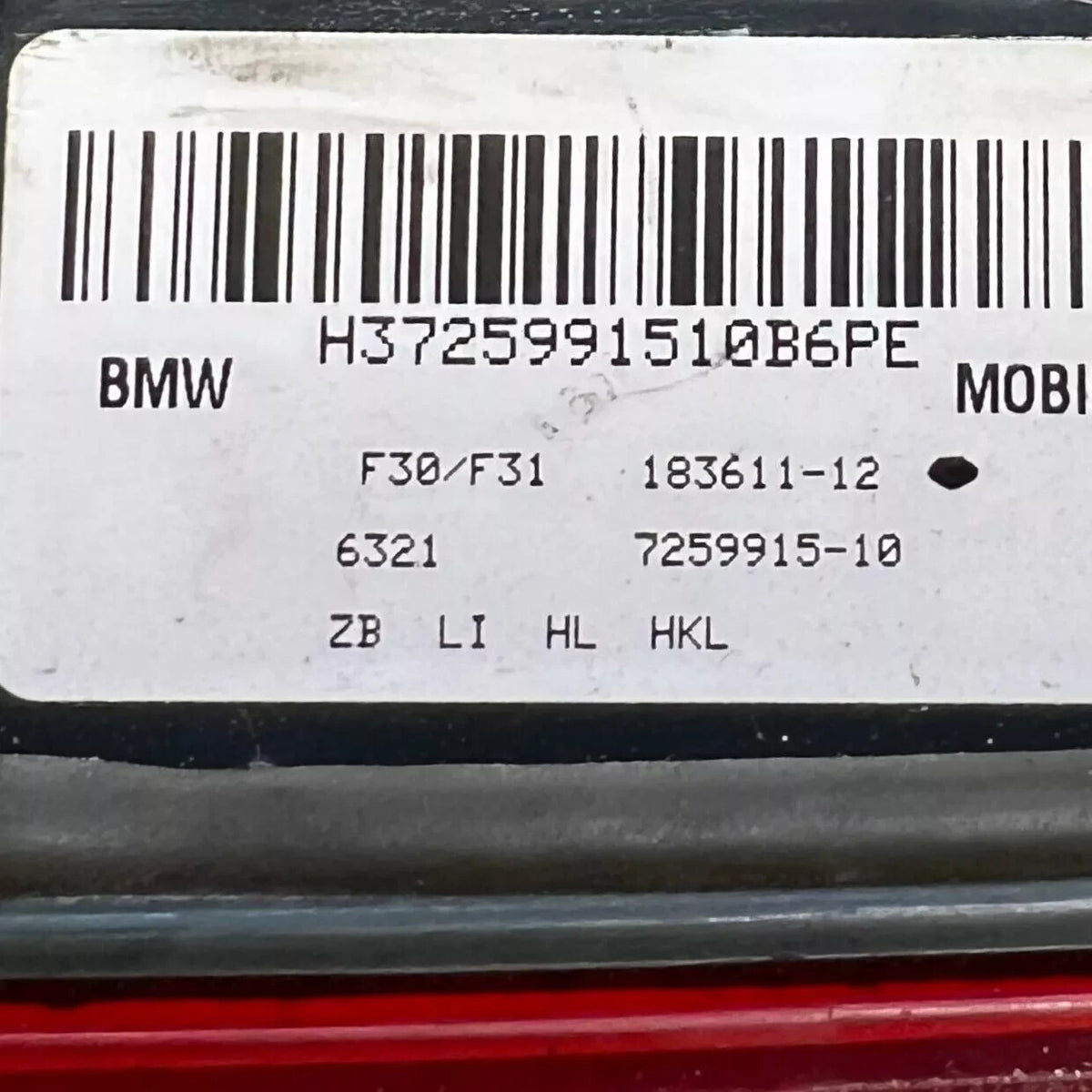 2012 2013 2014 2015 BMW 3-SERIES F30 F31 REAR LEFT TAILLIGHT LAMP INNER TRUNK