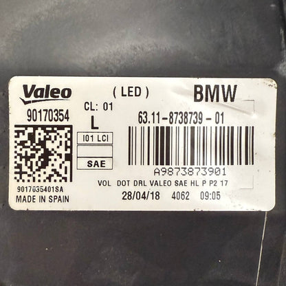 2014 2015 2016 2017 BMW I3 HEADLIGHT HEADLAMP LEFT DRIVER SIDE OEM USED 8738739