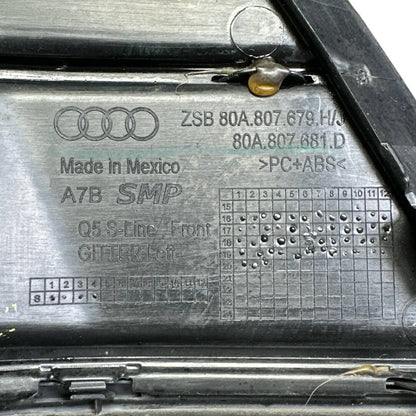 2016 2017 2018 2019 2020 AUDI Q5 S-LINE FRONT BUMPER LEFT GRILLE GRILL DRIVER