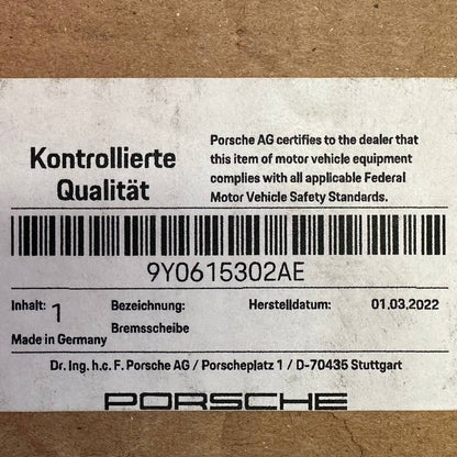 2019 2020 2021-2024 PORSCHE CAYENNE FRONT RIGHT CARBON CERAMIC BRAKE ROTOR DISC