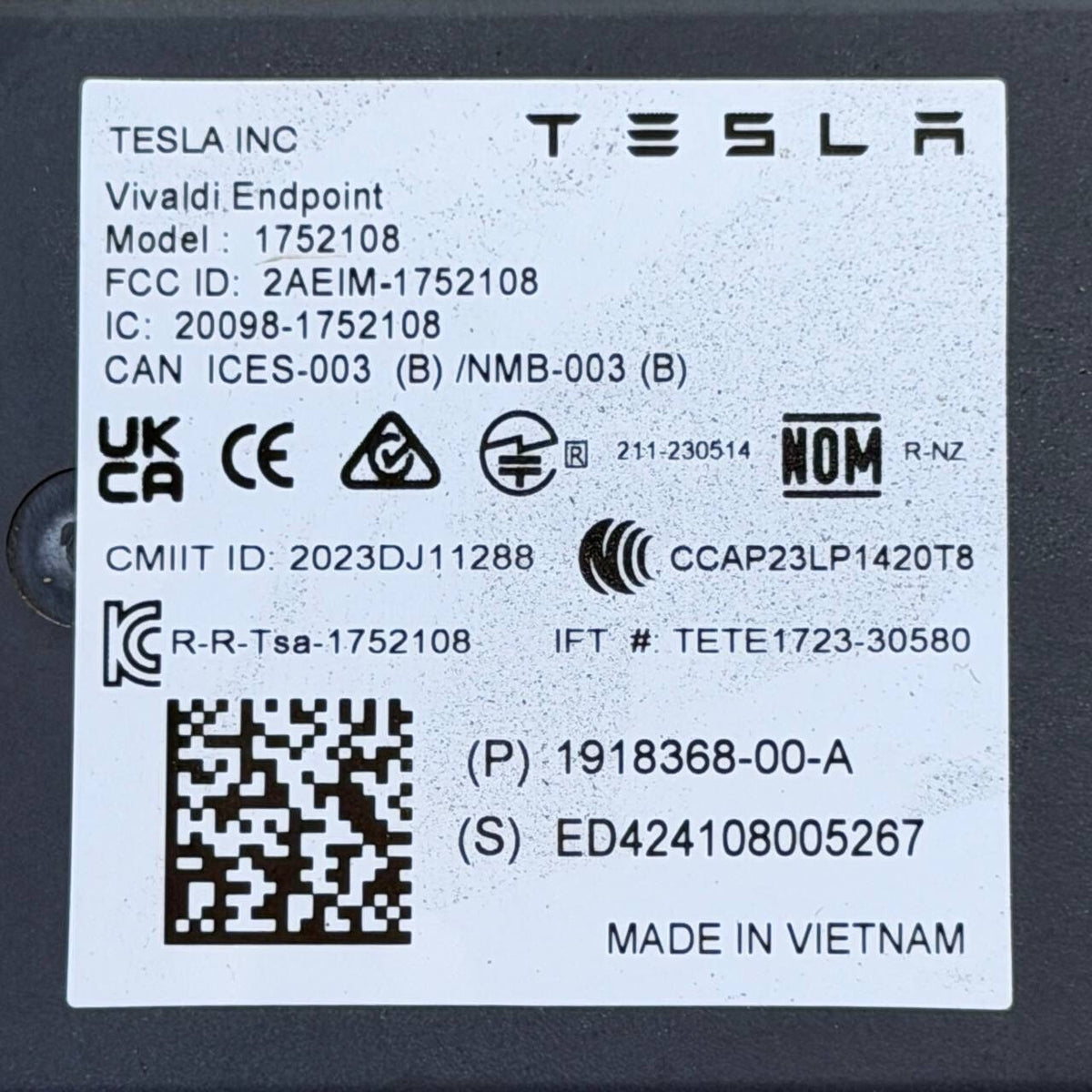 2024 2025 2026 TESLA CYBERTRUCK BLUETOOTH LOW ENERGY END POINT MODULE OEM USED