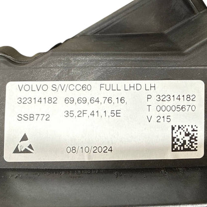 2019 2020 2021 2022 VOLVO S60 V60 LEFT DRIVER HEADLIGHT HEADLAMP OEM NEW
