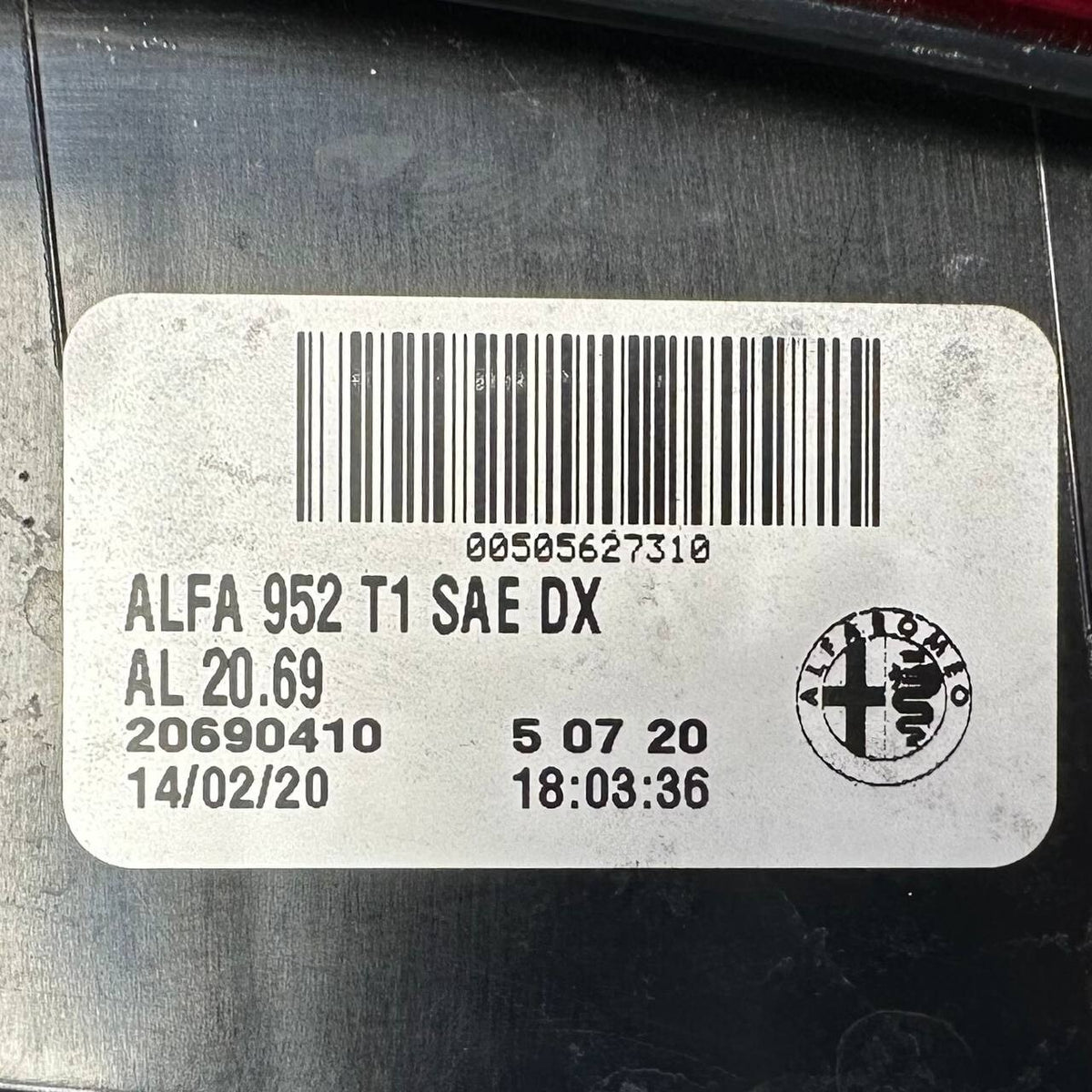 2017 2018 2019 2020 ALFA ROMEO GIULIA REAR RIGHT TAIL LIGHT LAMP OEM PASSENGER
