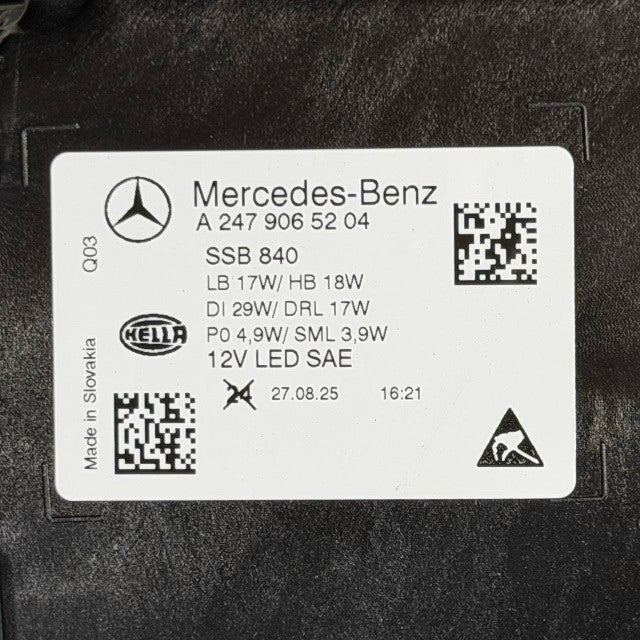 2024 2025-2027 MERCEDES BENZ GLA H247 RIGHT PASSENGER HEADLIGHT HEADLAMP OEM NEW