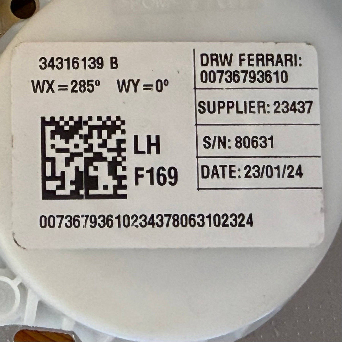 2020 2021-2026 FERRARI ROMA REAR LEFT DRIVER SIDE SEAT BELT SEATBELT RETRACTOR