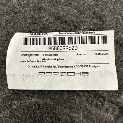 2015 2016-2024 PORSCHE MACAN FRONT RIGHT PASSENGER WHEEL FENDER SPLASH GUARD OEM