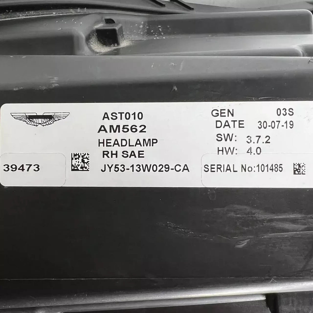 2017 2018 2019 2020 2021-2023 ASTON MARTIN DB11 HEADLIGHT HEADLAMP RIGHT OEM