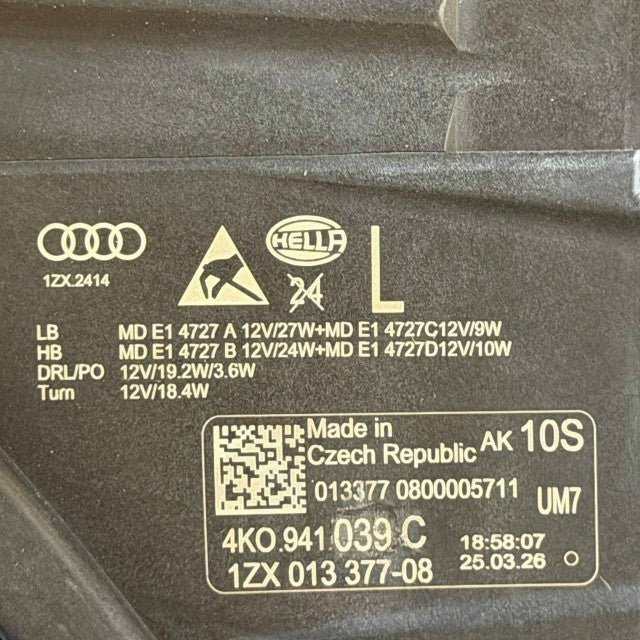 2019 2020 2021 2022 2023 2024 AUDI A6 S6 LEFT DRIVER HEADLIGHT HEADLAMP OEM NEW