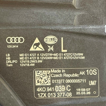 2019 2020 2021 2022 2023 2024 AUDI A6 S6 LEFT DRIVER HEADLIGHT HEADLAMP OEM NEW