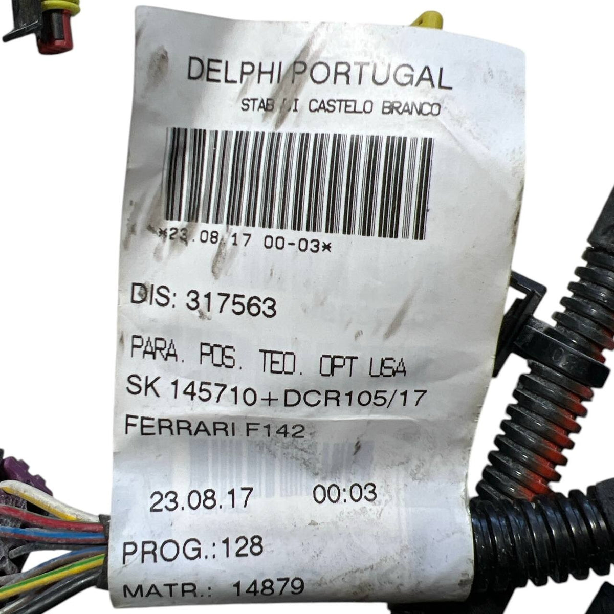2018 2019 FERRARI 488 GTB SPIDER REAR BUMPER CABLE WIRE HARNESS OEM USED