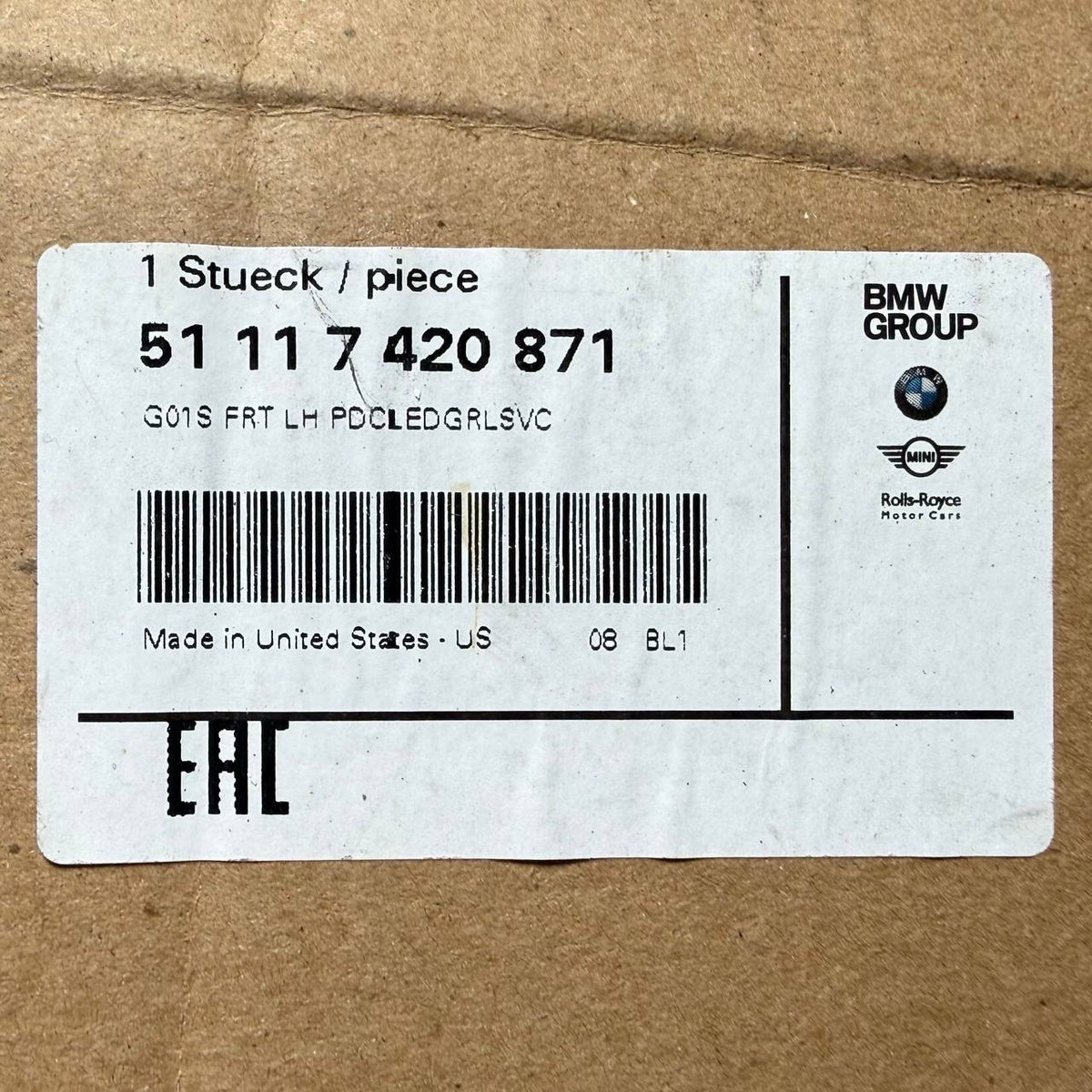 2018 2019 2020 2021 BMW X3 G01 FRONT BUMPER LOWER LEFT GRILLE GRILL DRIVER NEW