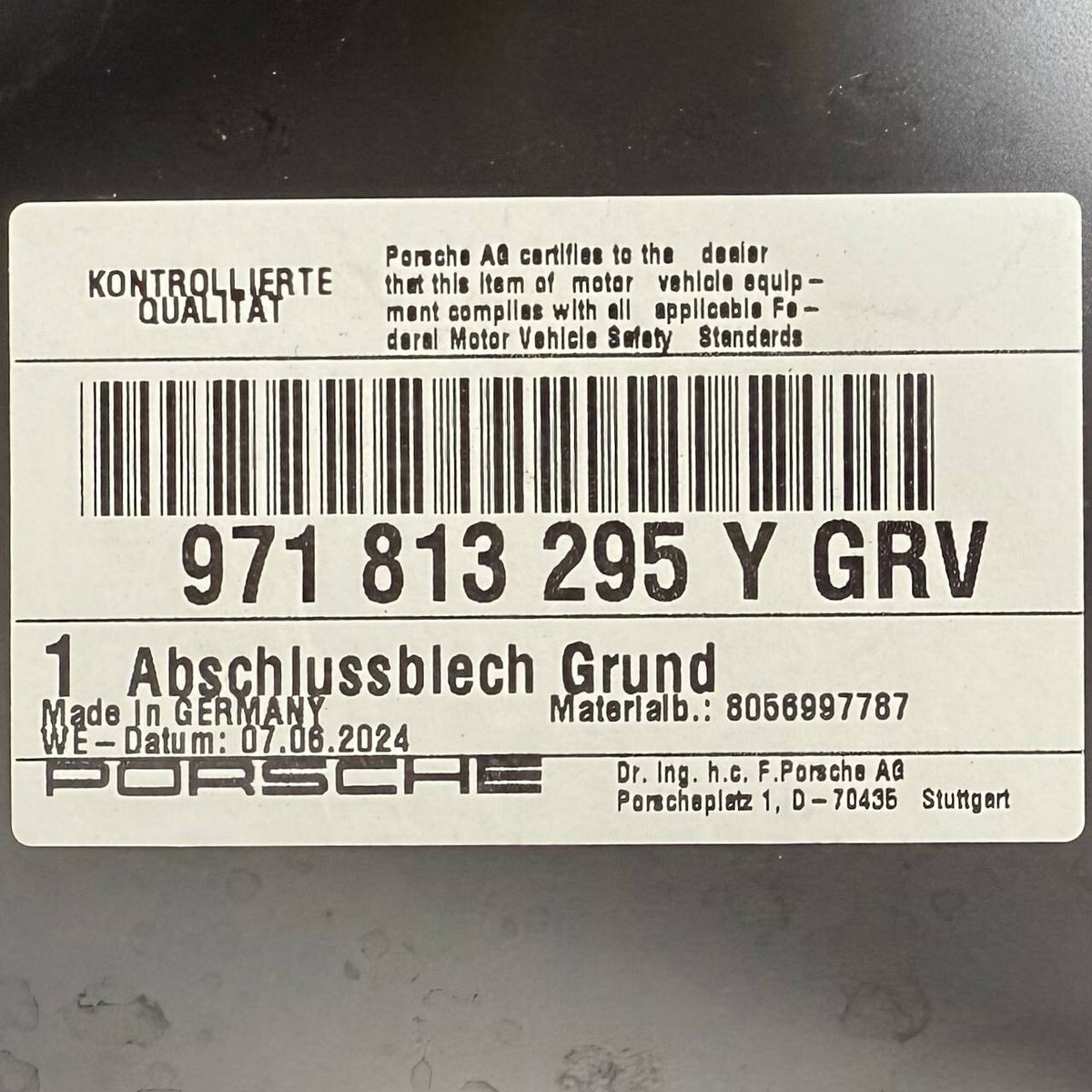 2017 2018 2019 2020 2021 2022 2023 PORSCHE PANAMERA REAR BODY PANEL OEM NEW