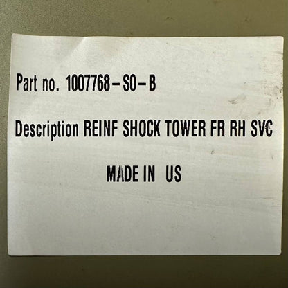 2012 2013 2014 2015 2016 TESLA MODEL S RIGHT FRONT SHOCK TOWER PASSENGER SIDE
