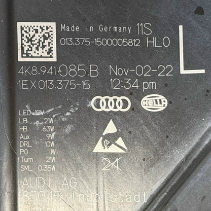 2019 2020 2021 2022 2023-2025 AUDI A7 S7 LEFT DRIVER HEADLIGHT HEADLAMP OEM USED